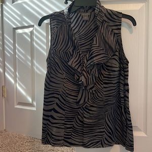 Black and grey silky blouse